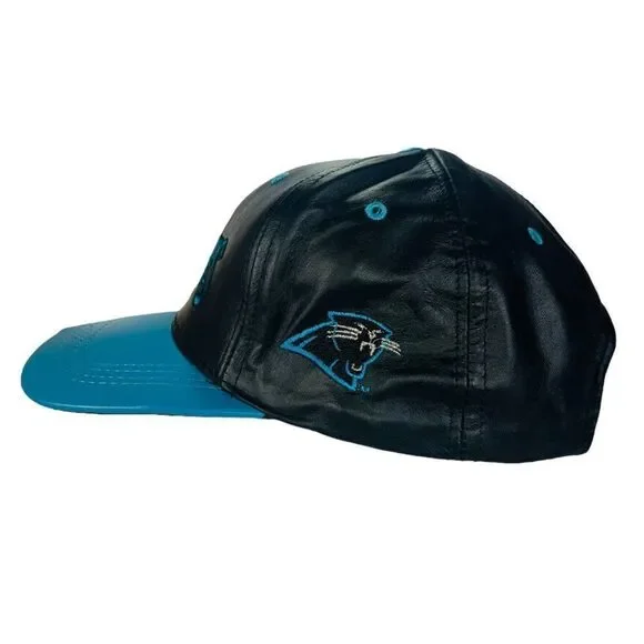 Vintage Modern Carolina Panthers 90's Leather Snapback Hat OS